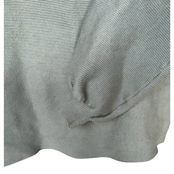 MODCLOTH Anthropologie mint green ribbed mock turtle neck gathered sleeve size L - Picture 3 of 6